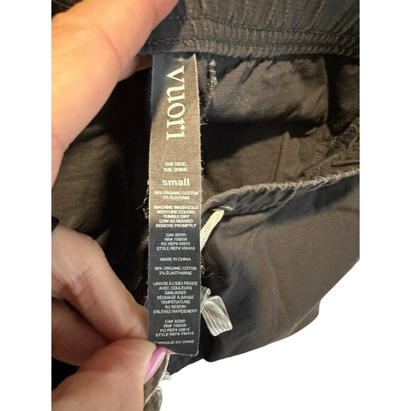 Vuori Ripstop Sz Small Crop Wideleg Charcoal Pants Drawstring Women's Gray KL4-5 - Picture 7 of 8